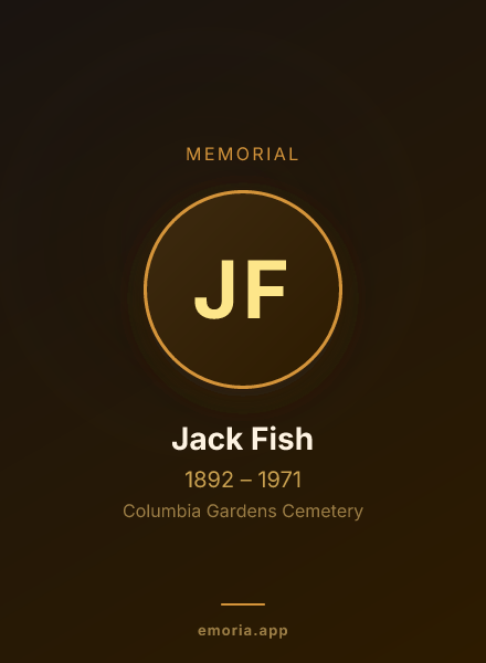 Memorial portrait of Jack Fish