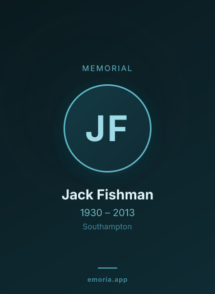 Memorial portrait of Jack Fishman
