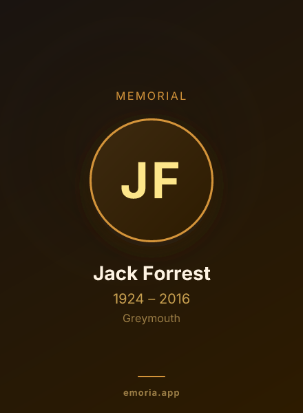 Memorial portrait of Jack Forrest
