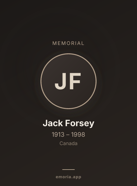 Memorial portrait of Jack Forsey