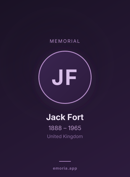 Memorial portrait of Jack Fort