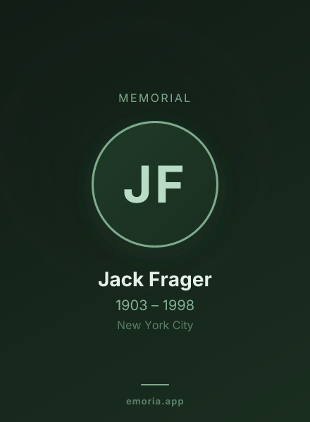 Memorial portrait of Jack Frager
