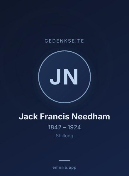 Gedenkportrait von Jack Francis Needham