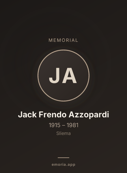 Memorial portrait of Jack Frendo Azzopardi