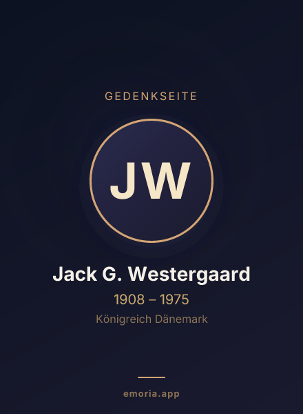 Gedenkportrait von Jack G. Westergaard