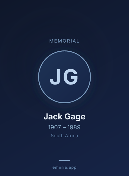 Memorial portrait of Jack Gage