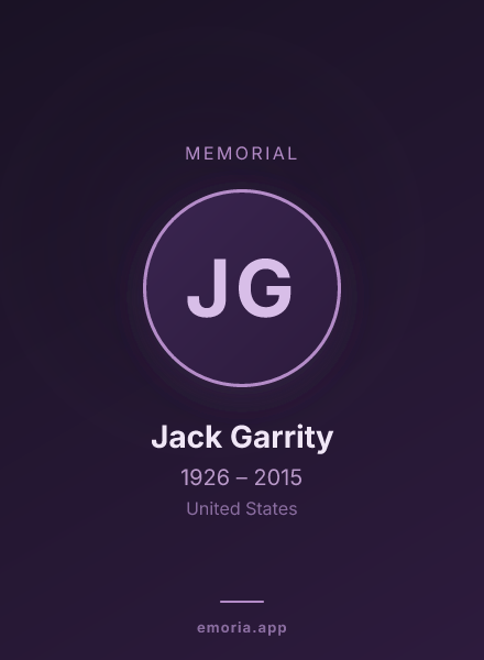 Memorial portrait of Jack Garrity