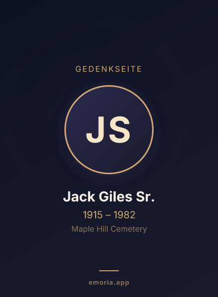 Gedenkportrait von Jack Giles Sr.