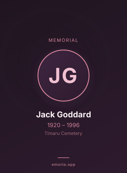 Memorial portrait of Jack Goddard