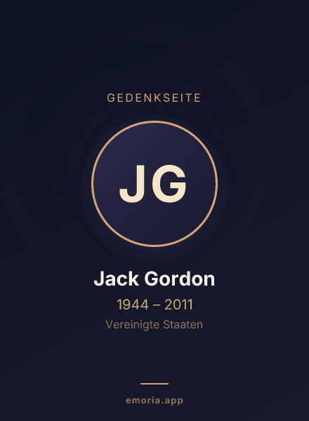 Gedenkportrait von Jack Gordon