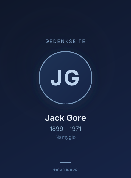 Gedenkportrait von Jack Gore