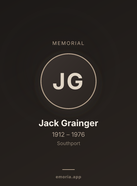 Memorial portrait of Jack Grainger