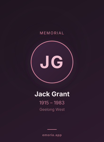 Memorial portrait of Jack Grant