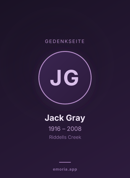 Gedenkportrait von Jack Gray
