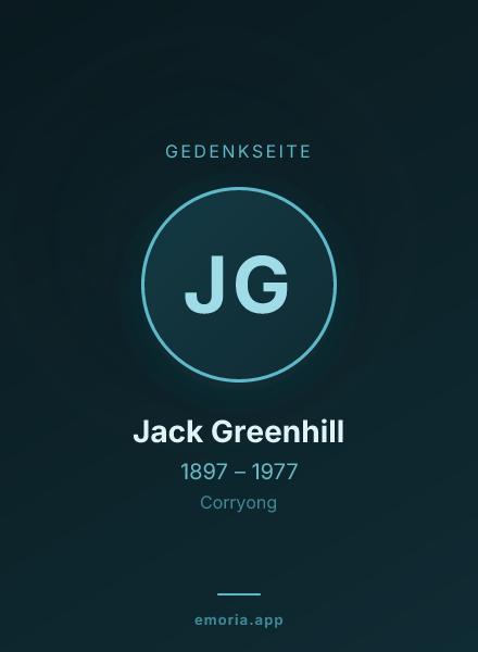Gedenkportrait von Jack Greenhill