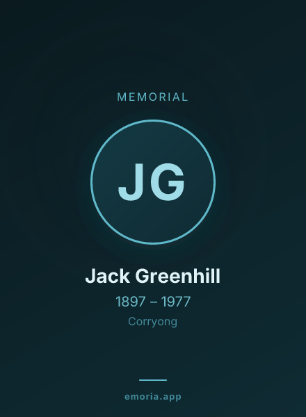 Memorial portrait of Jack Greenhill