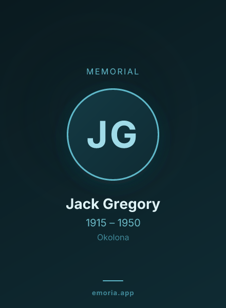 Memorial portrait of Jack Gregory
