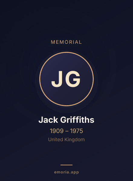 Memorial portrait of Jack Griffiths