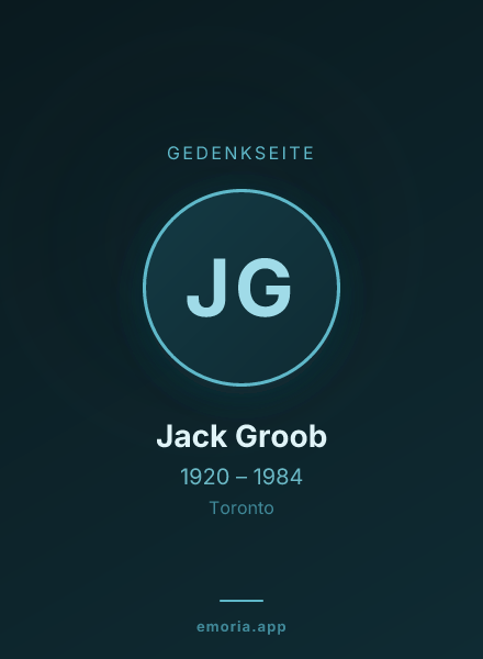 Gedenkportrait von Jack Groob