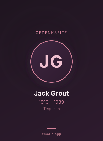 Gedenkportrait von Jack Grout