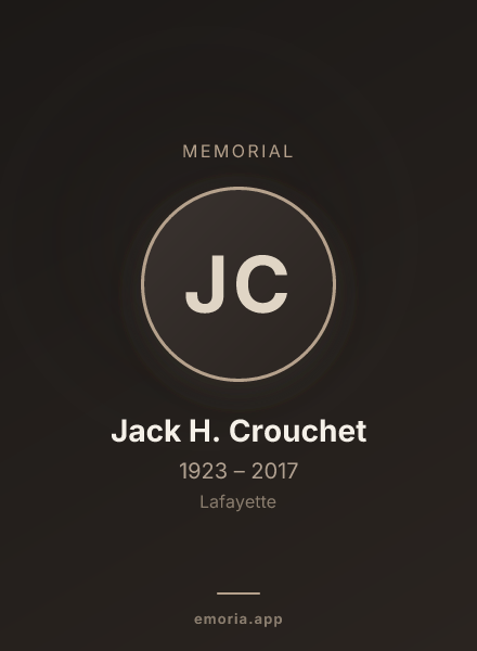 Memorial portrait of Jack H. Crouchet