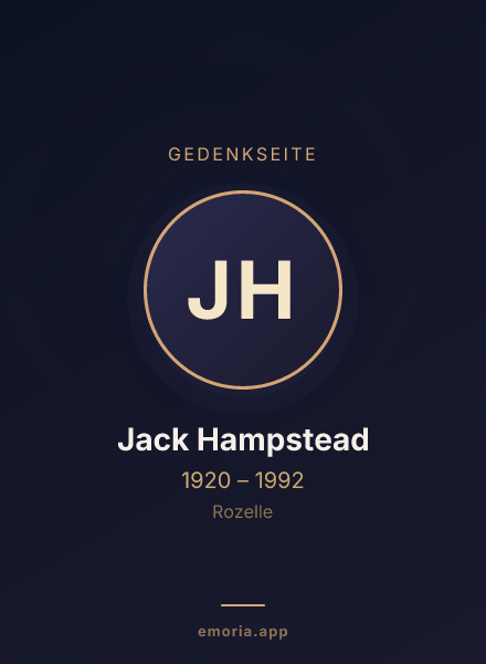 Gedenkportrait von Jack Hampstead