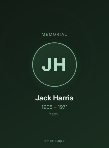 Memorial portrait of Jack Harris