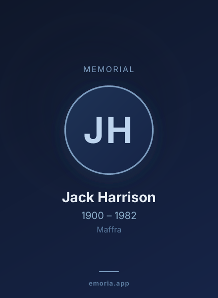 Memorial portrait of Jack Harrison
