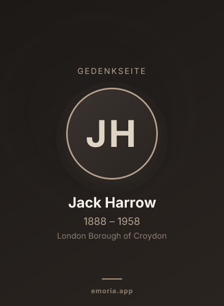 Gedenkportrait von Jack Harrow