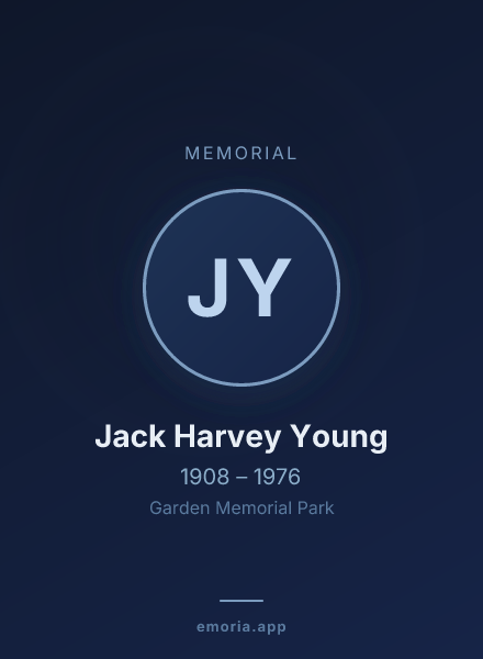 Memorial portrait of Jack Harvey Young