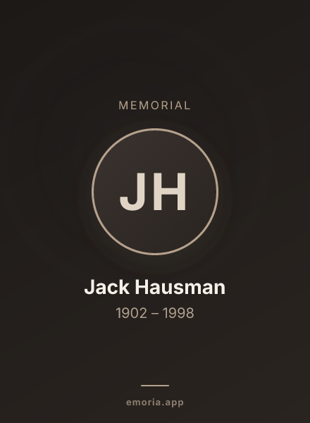 Memorial portrait of Jack Hausman
