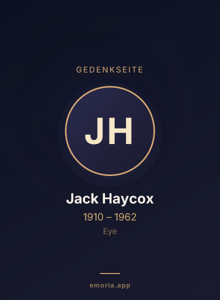 Gedenkportrait von Jack Haycox