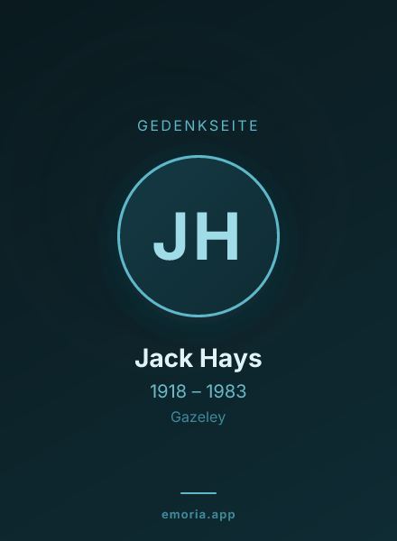 Gedenkportrait von Jack Hays