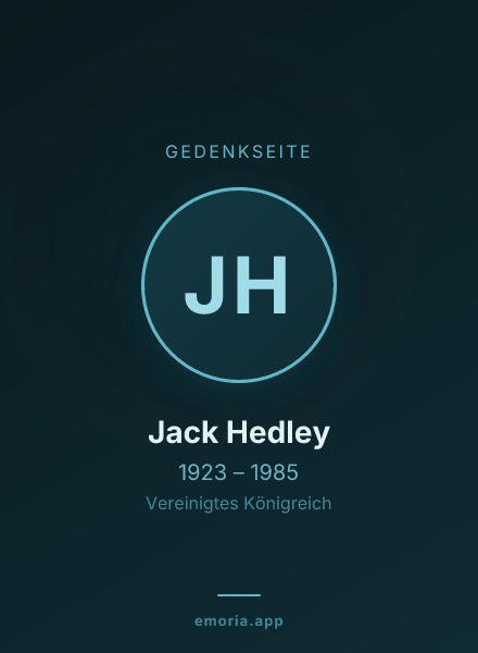 Gedenkportrait von Jack Hedley