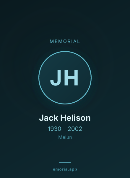 Memorial portrait of Jack Helison