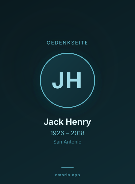 Gedenkportrait von Jack Henry