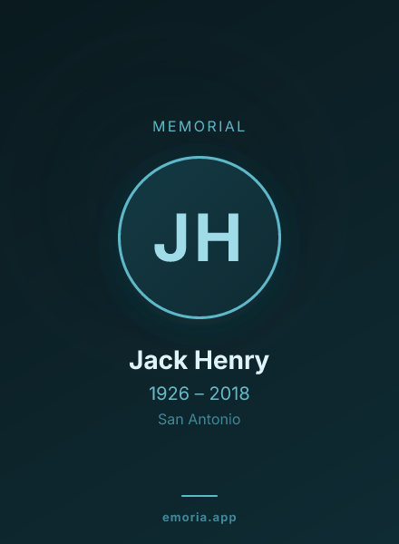 Memorial portrait of Jack Henry