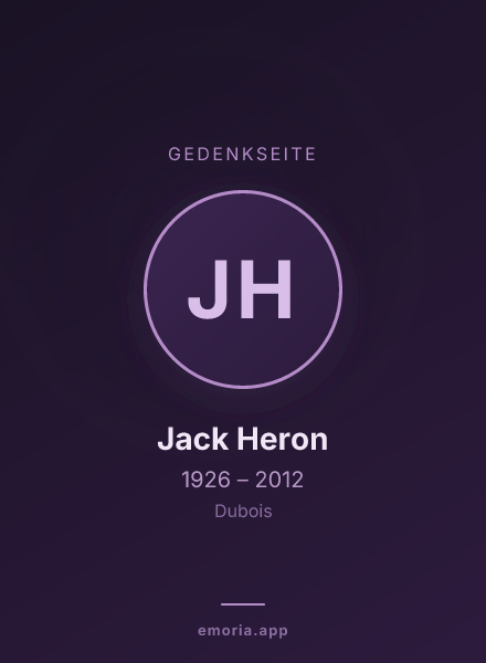Gedenkportrait von Jack Heron