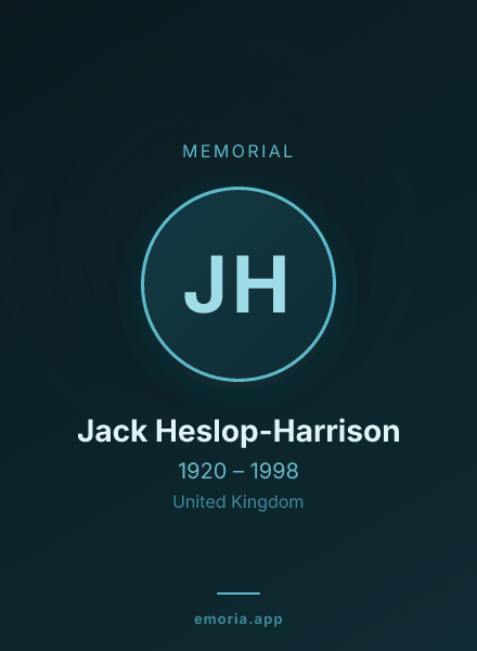Memorial portrait of Jack Heslop-Harrison