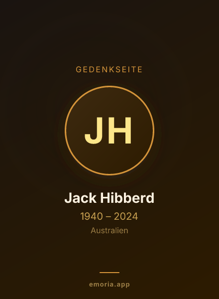 Gedenkportrait von Jack Hibberd