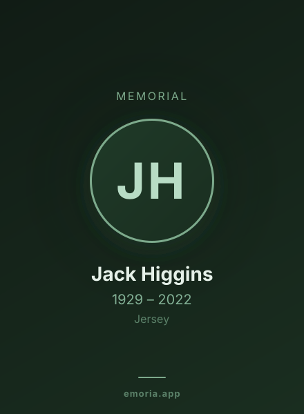 Memorial portrait of Jack Higgins