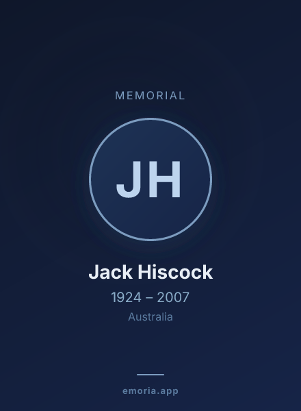 Memorial portrait of Jack Hiscock
