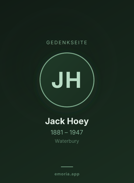 Gedenkportrait von Jack Hoey