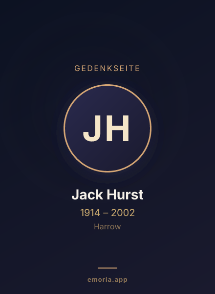Gedenkportrait von Jack Hurst