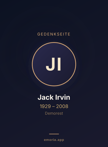 Gedenkportrait von Jack Irvin