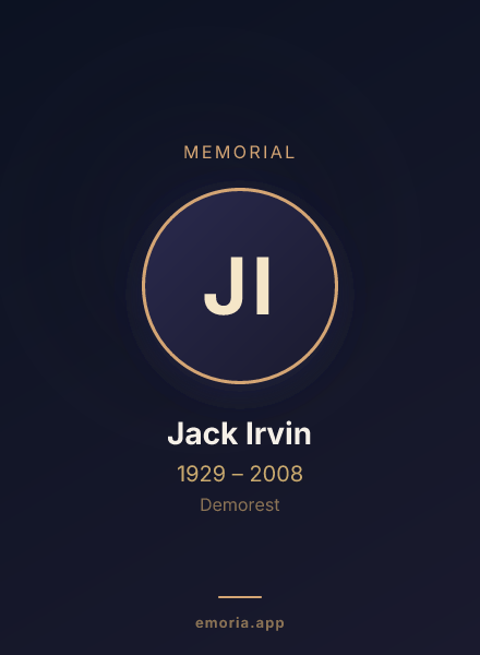 Memorial portrait of Jack Irvin