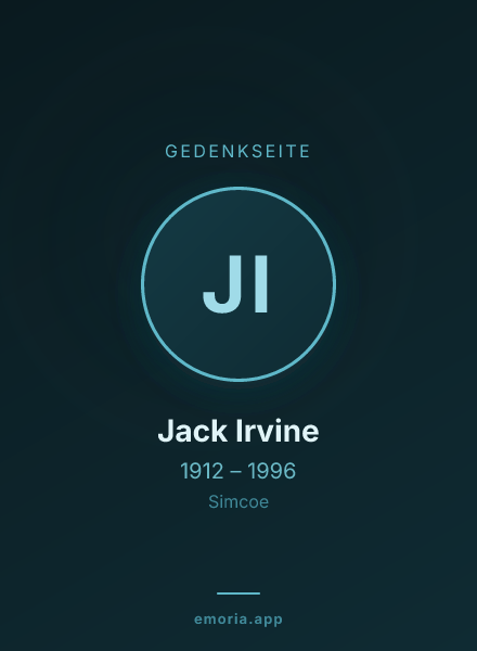 Gedenkportrait von Jack Irvine