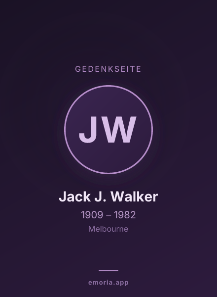 Gedenkportrait von Jack J. Walker