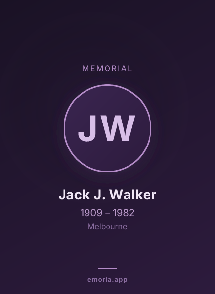 Memorial portrait of Jack J. Walker