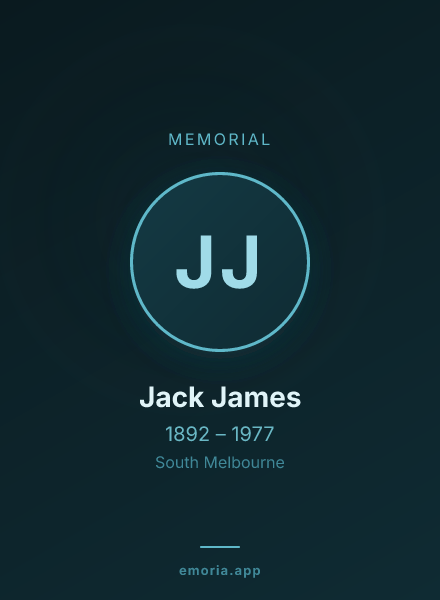 Memorial portrait of Jack James